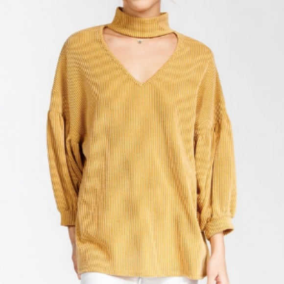 CYBER SALE! LAST S// NAYA Mustard Choker Top - Picture 3 of 8
